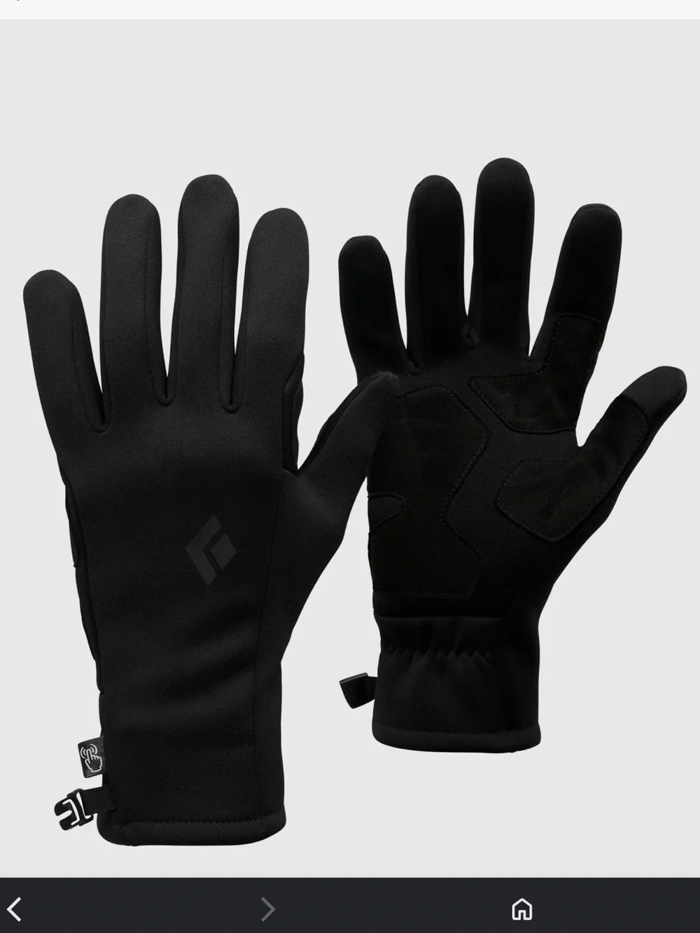 Black Diamond Heavyweight Screentap Liner Gloves Size Medium